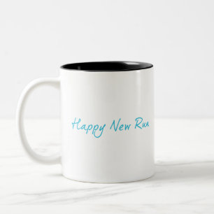 Happy New Run Two-Tone Coffee Mug