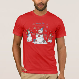 Happy New Snowy Year 2026 Snowmen Unisex Winter  T-Shirt
