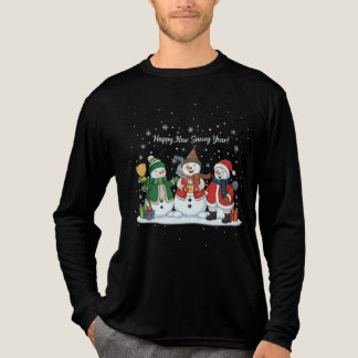 Happy New Snowy Year 2026 Snowmen Winter Unisex  Tri-Blend Shirt