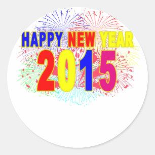 HAPPY NEW YEAR 2015.png Classic Round Sticker