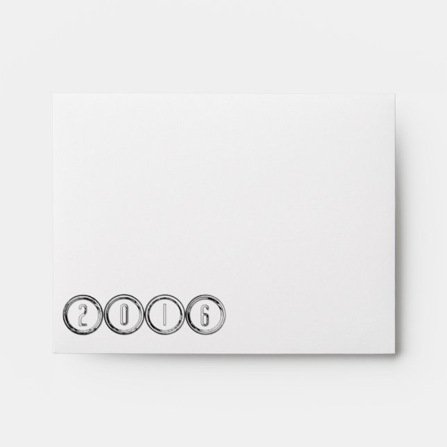 Happy New Year 2016 - Chrome Numbers - Envelope 3 (Front)