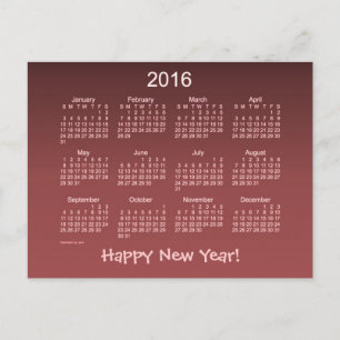 Happy New Year 2016 Holiday Postcard