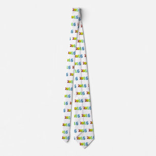 Happy New Year 2016 numbers funny smiling Emoji Tie