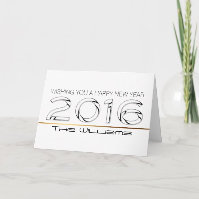 Happy New Year 2016 Personalised Greeting 1 Holiday Card (Front)