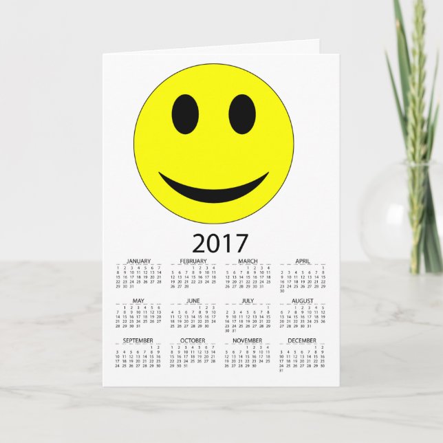 Happy New Year 2017 Funny Calendar Holiday Card (Front)