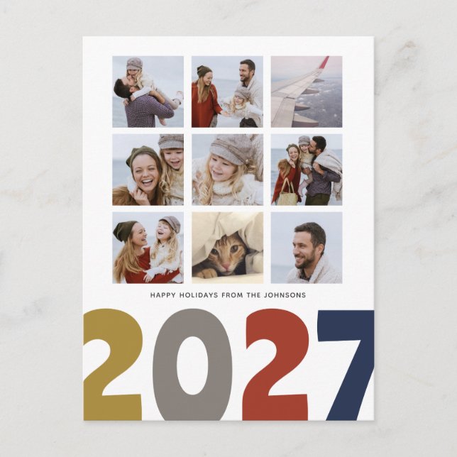 Happy New Year | 2018 | 9 photos | postcards (Front)