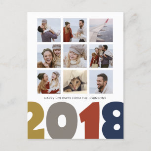 Happy New Year 2018 9 photos postcards