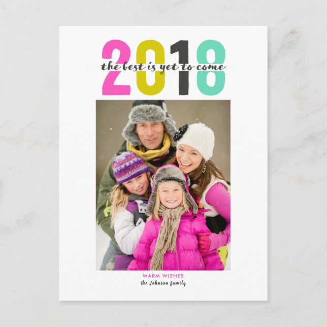 Happy New Year | 2018 | postcards (Front)