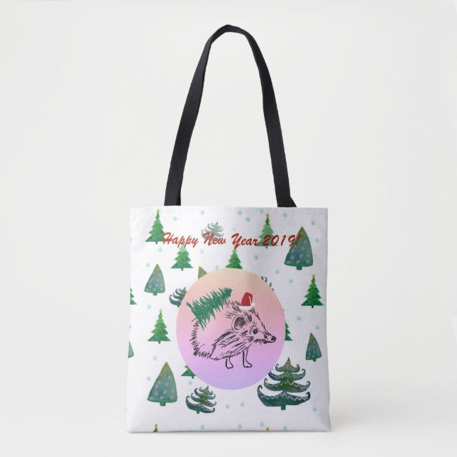 Happy New Year 2019 Custom Tote Bag (Front)