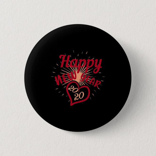 Happy New Year 2020 6 Cm Round Badge (Front)
