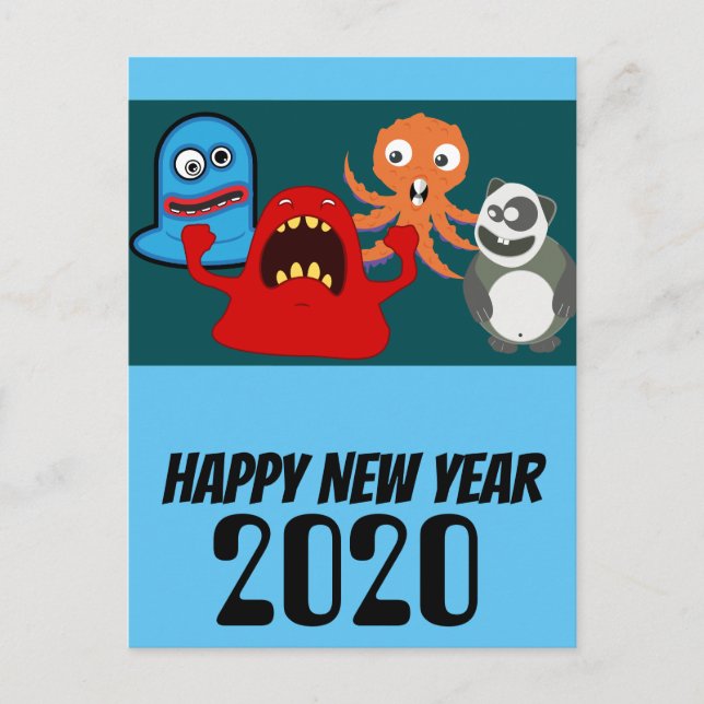 Happy New Year 2020 Postcard (Front)