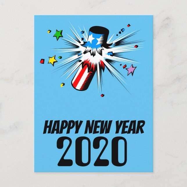 Happy New Year 2020 Postcard (Front)