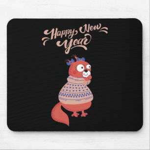 Happy New Year 2020 Squirrel Tee Christmas Squirre Mouse Pad