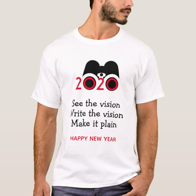 HAPPY NEW YEAR 2020 Vision Binoculars Customised T-Shirt (Front)