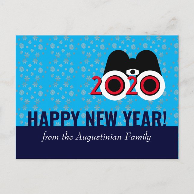HAPPY NEW YEAR 2020 Vision Snowflakes New Year Postcard (Front)