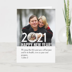HAPPY NEW YEAR 2021 2 Photo Scripture Holiday Card