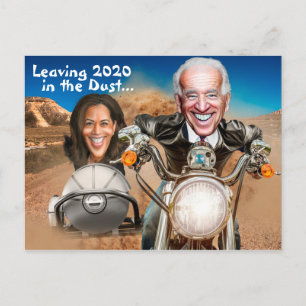 Happy New Year 2021, Biden & Harris Bikers Postcard