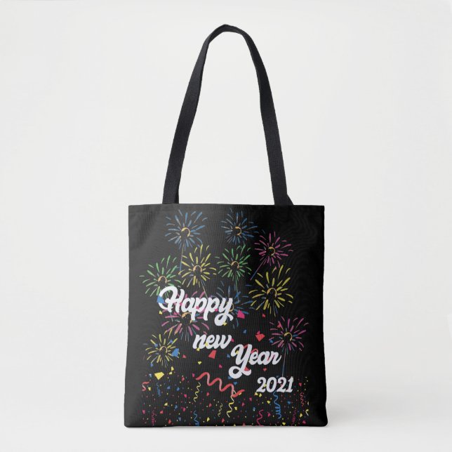 happy new year 2021 tote bag (Front)