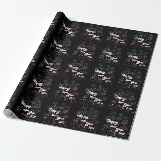 happy new year 2021 wrapping paper (Unrolled)
