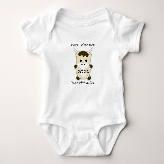 Happy New Year 2021 Year of the OX Baby Bodysuit (Front)