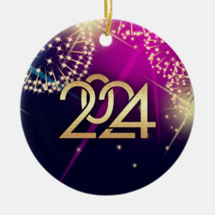 Happy New Year 2022 Ceramic Tree Decoration