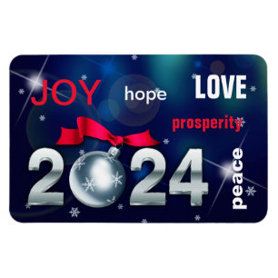 Happy New Year 2022. Christmas Bauble Magnet
