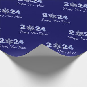 Happy New Year 2022. Snowflake Gift Wrapping Paper