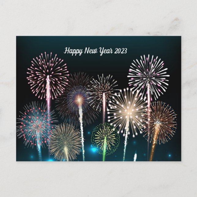 Happy New Year 2023  Fireworks Postcard (Front)