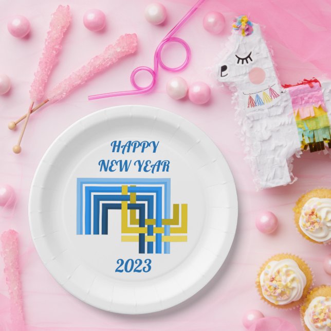 HAPPY NEW YEAR 2023, PAPER PLATE  (Party)