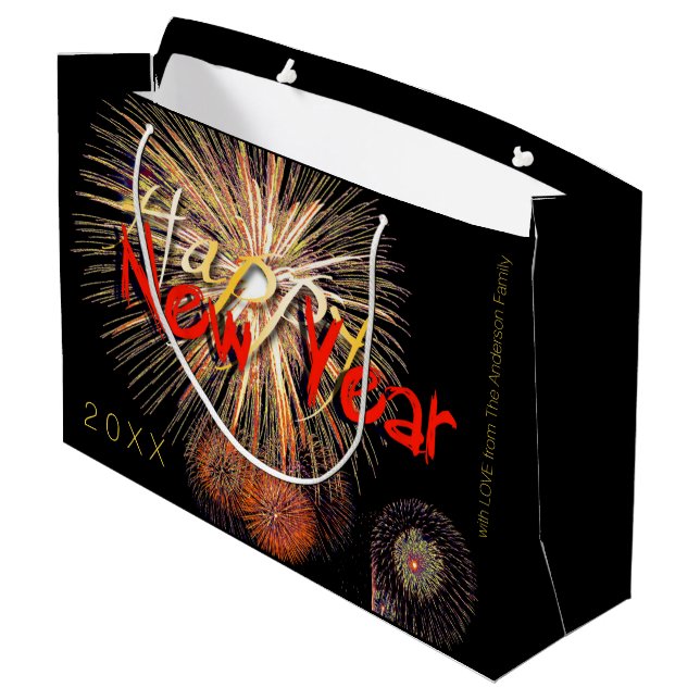 Happy New Year 2023 Personalised Large Gift Bag (Back Angled)