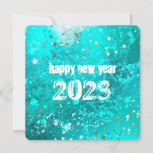 Happy new year 2023 turquoise holiday card