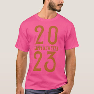 Happy New Year 2023 Vintage Dark Gold Text T-Shirt