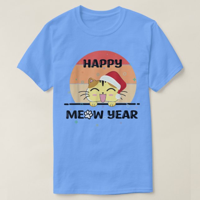 happy new year 2023 with funny cat  T-Shirt (Design Front)