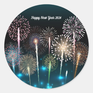 Happy New Year 2024 Classic Round Sticker