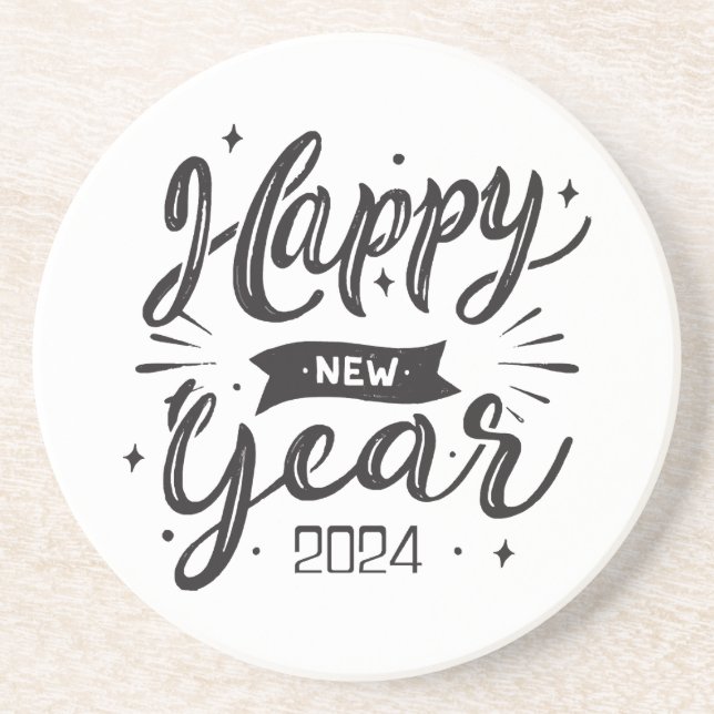 Happy new year 2024  coaster (Front)