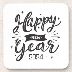 Happy new year 2024 coaster