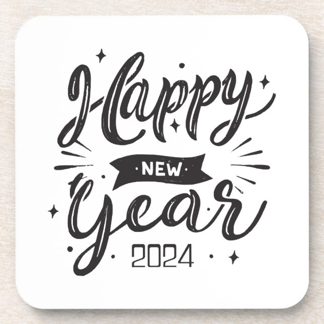 Happy new year 2024  coaster (Front)