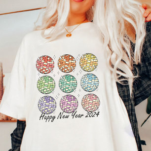 Happy New Year 2024 Disco Ball New Year T-Shirt