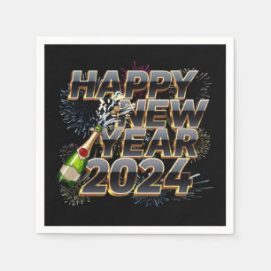 Happy New Year 2024 Elegant New Year's Eve Party Napkin