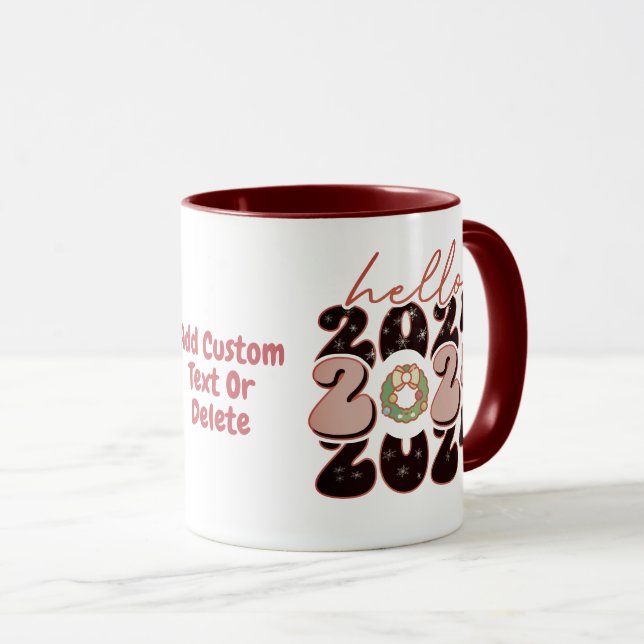 Happy New year 2024 Groovy Style New Years Party Mug (Front Right)