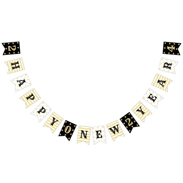 Happy New Year 2024 Home Office Shop Party Classy Bunting (All)