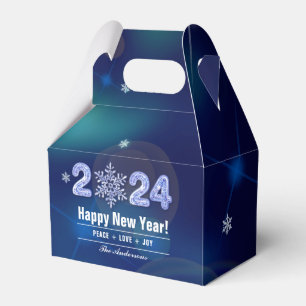 Happy New Year 2024 Ice Numbers & Snowflake Favour Box