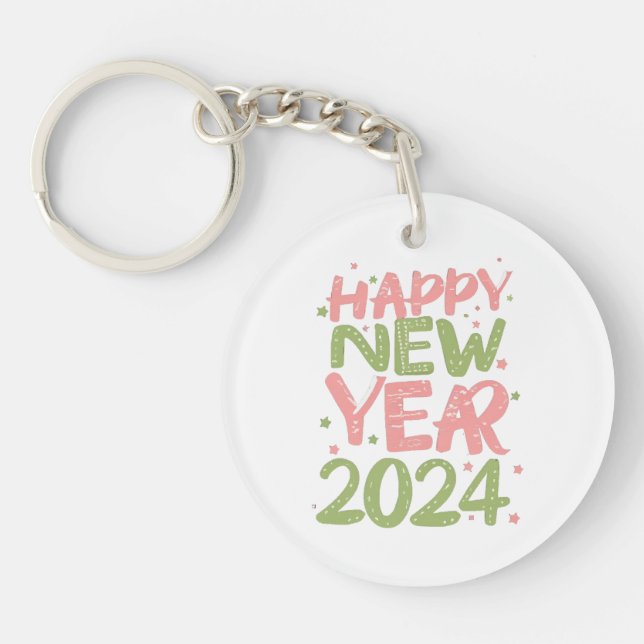 Happy New Year 2024 Key Ring (Front)