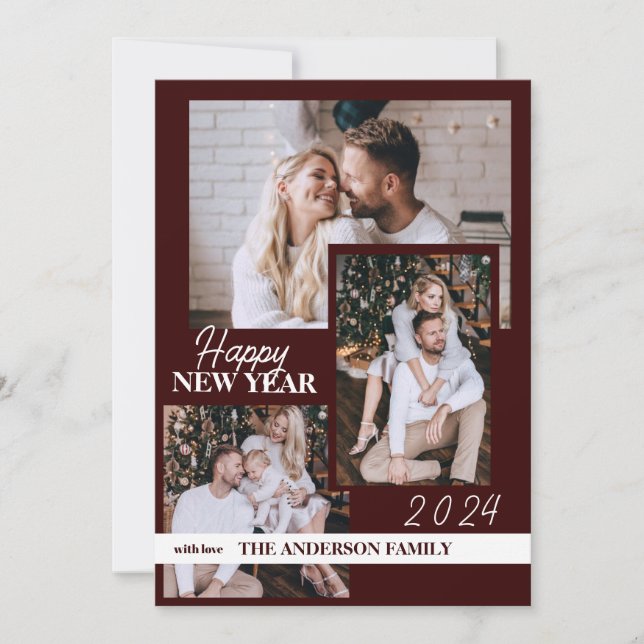 Happy New Year 2024 | Modern Holiday Card (Front)