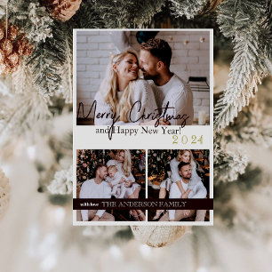 Happy New Year 2024 Modern Script Holiday Card