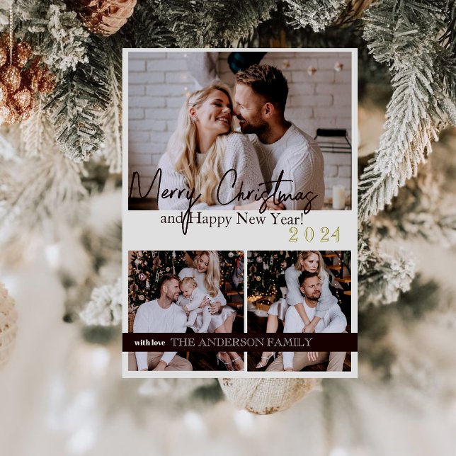  Happy New Year 2024 Modern Script Holiday Card (Creator Uploaded)