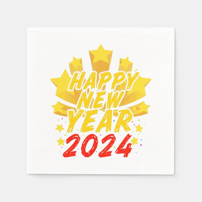 Happy New Year 2024  Napkin (Front)