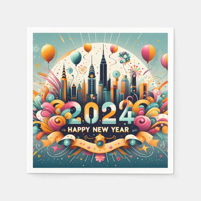 Happy New Year 2024 Napkins (Front)