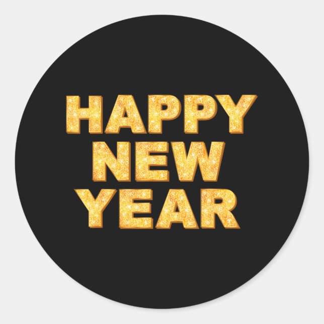 Happy New Year 2024 New Year Eve Party Supplies Classic Round Sticker (Front)