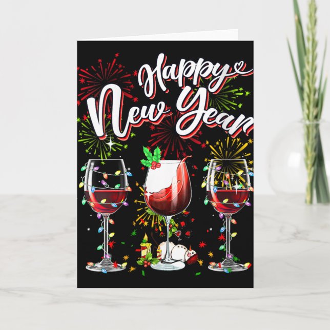 Happy New Year 2024 New Years Eve Fireworks Gles O Card (Front)